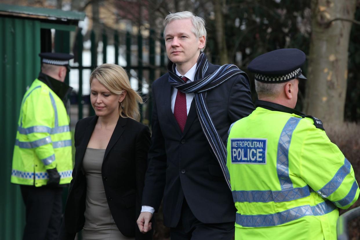 Wikileaks founder Julian Assange walks with his lawyer Jennifer Robinson as he arrives at Belmarsh Magistrates' Court on February 24, 2011 in London, England. Assange returned to court to hear their decision on Sweden's attempt to extradite him from the UK to Sweden.