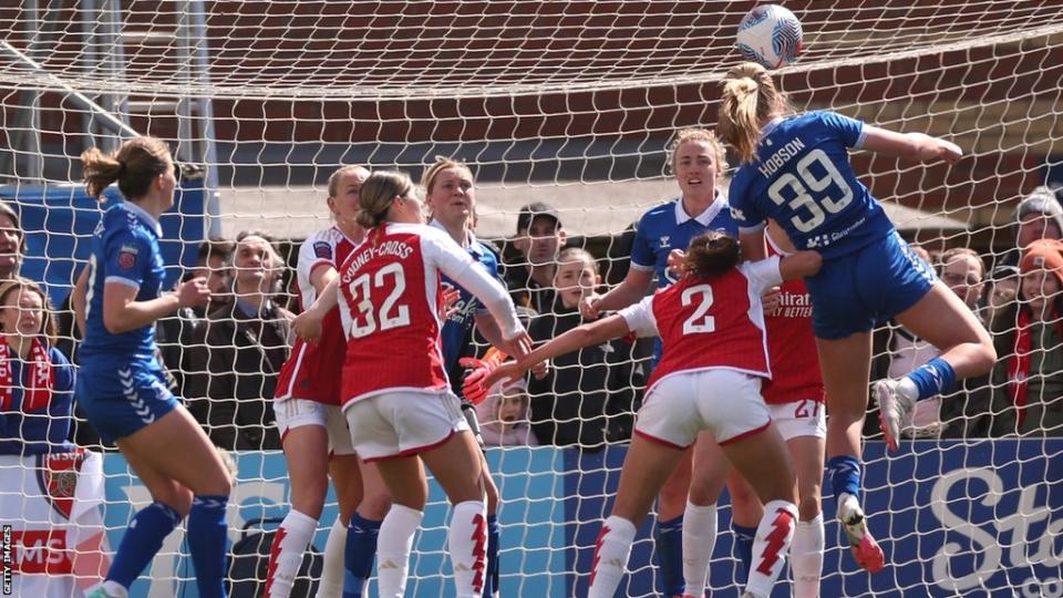 Issy Hobson scores her goal