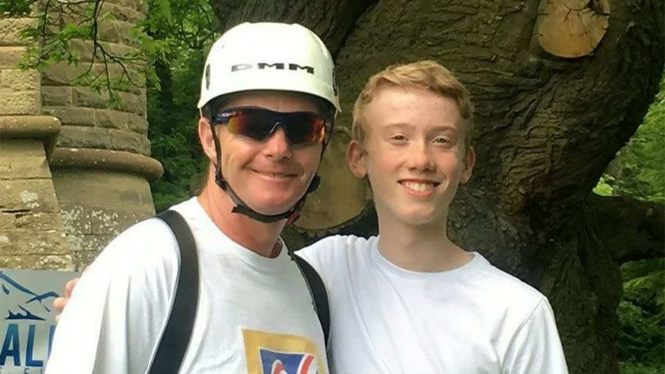 Mark Abel (left) said he had no idea just how badly the social media bullying damaged his teenage son, Sam. Source: Facebook