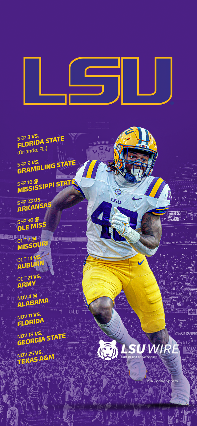 2023 LSU Tigers Football Schedule: Downloadable Smartphone Wallpaper