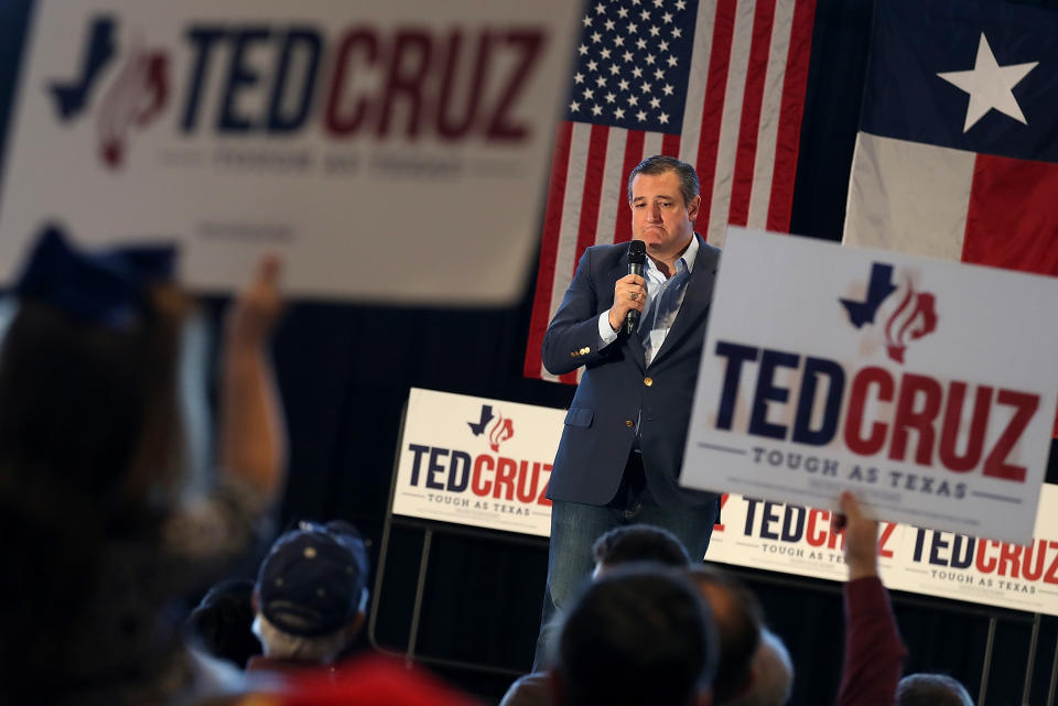 Republican Sen. Ted Cruz speaks during a rally on Nov. 2, 2018, in Athens, Texas. (Photo: Justin Sullivan/Getty Images)