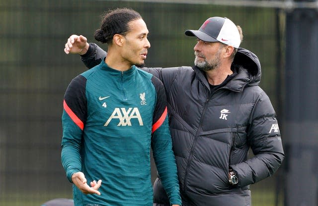 Liverpool's Virgil van Dijk and Jurgen Klopp