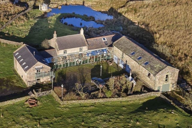 Aerial view of the house