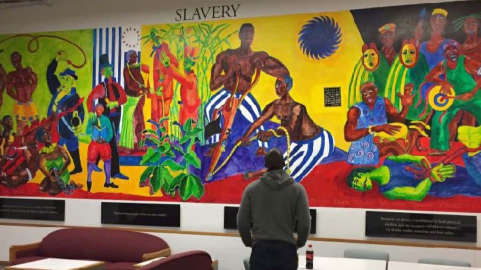 Critics have described the mural's character as painted in an “almost animalistic style,” with exaggerated facial features and physiques. - From United States District Court for the District of Vermont