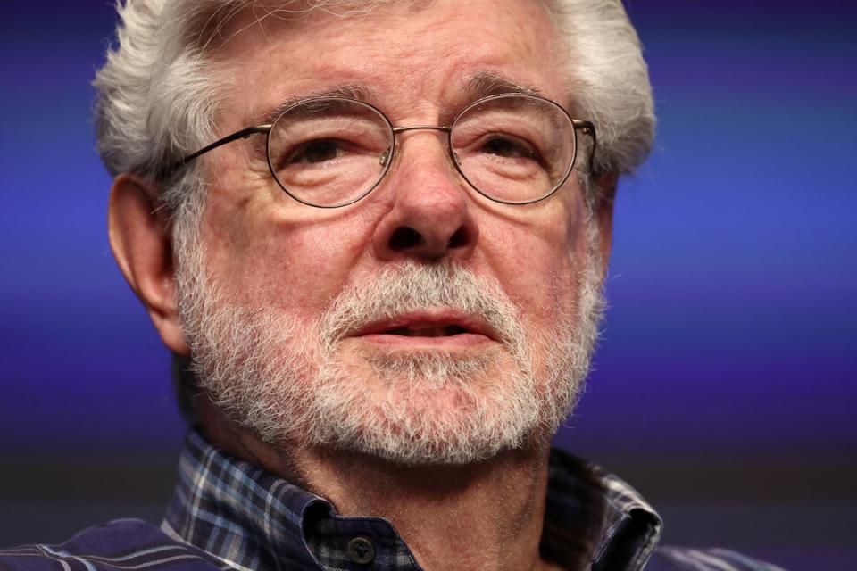 George Lucas onstage at the Cannes Film Festival on 24 May 2024 (Getty Images)