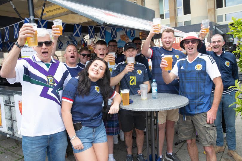 The Tartan Army party in Stuttgart on Saturday afternoon