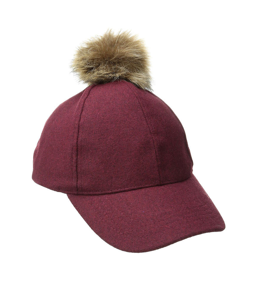 Rampage Women’s Winter Cap with Faux-Fur Pom