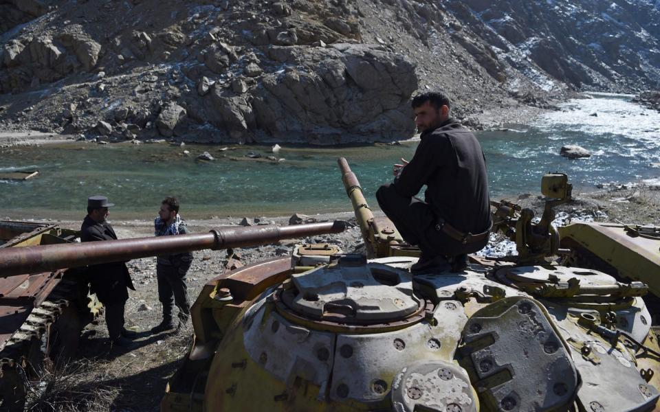 The remains of Soviet-era tanks in Panjshir Province - AFP