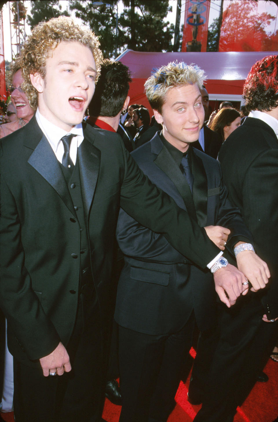 Justin Timberlake & Lance Bass during 72nd Annual Academy Awards - Arrival at Shrine Auditorium in Los Angeles, California, United States. 