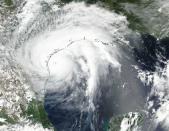 <p>A handout photo made available by NASA shows an image acquired by the Visible Infrared Imaging Radiometer Suite (VIIRS) on board the joint NASA/NOAA Suomi National Polar-orbiting Partnership (NPP) satellite of Hurricane Harvey off the coast of Texas, USA, 25 August 2017. Hurricane Harvey has strengthened to category 4 storm. (Photo: NASA/SUOMI NPP VIIRS ) </p>