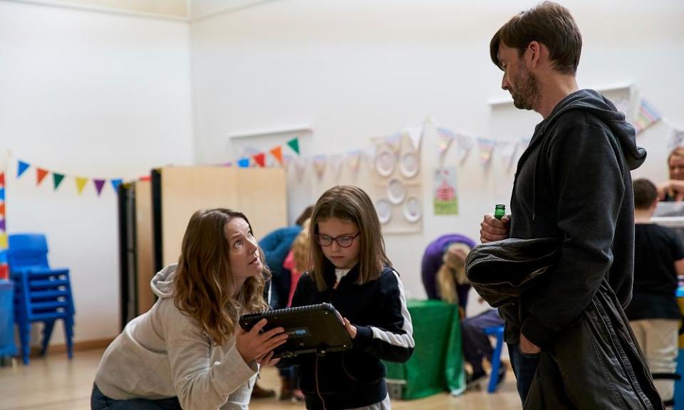 Jessica Hynes, David Tennant and Miley Locke as Rosie in There She Goes.