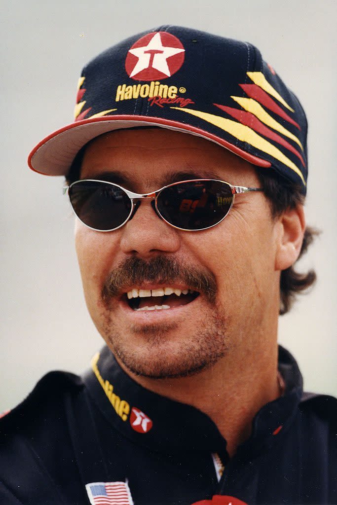 UNKNOWN — 1990s: Despite having to sit out nearly a full season due to injuries suffered in a practice crash in 1994, Ernie Irvan ran 97 NASCAR Cup races in the Texaco/Havoline Ford for Yates Racing between 1993 and 1997. During that period, Irvan drove the car into victory lane a total of eight times. (Photo by ISC Images & Archives via Getty Images)