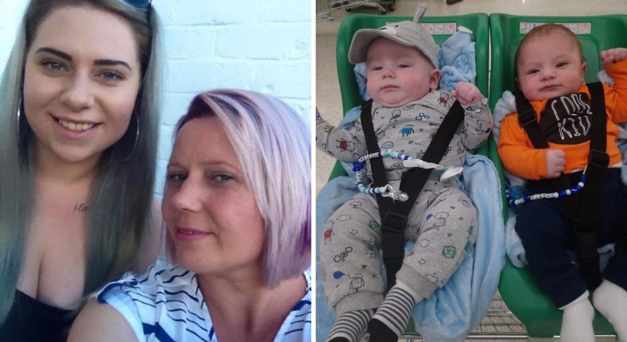 Melanie and Keesha Warburton were both pregnant at the same time, going on to give birth to sons within two weeks of each other. (Keesha Warburton/SWNS)