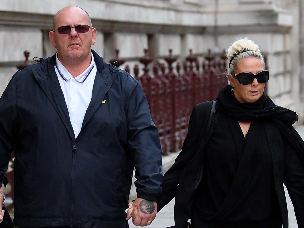 Tim Dunn and Charlotte Charles, parents of Harry Dunn, leave the Foreign and Commonwealth office in London: Reuters