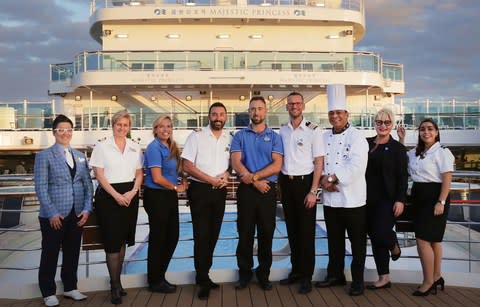 Crew on board Majestic Princess - Credit: ITV