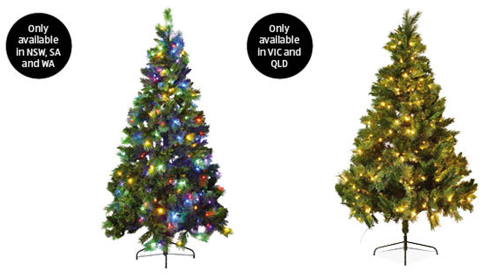 The tree comes in two slightly different versions which are available in different states. Photo: Aldi.