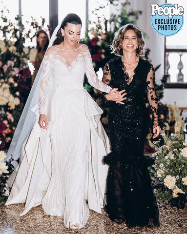 <p>Elina Upmane</p> Jillian Michaels and DeShanna Marie Minuto at their wedding at the Aman hotel in Venice, Italy on June 24, 2023