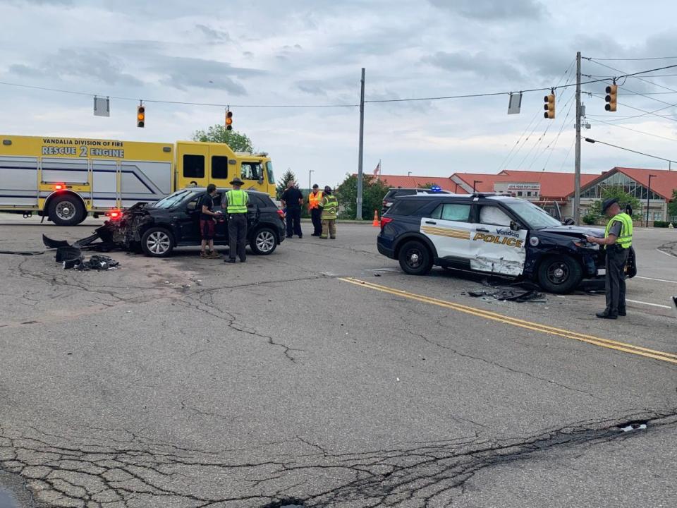 A Vandalia police officer was involved in a crash Friday afternoon.