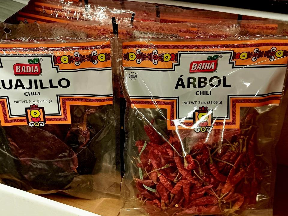 Dried chili peppers at Aldi