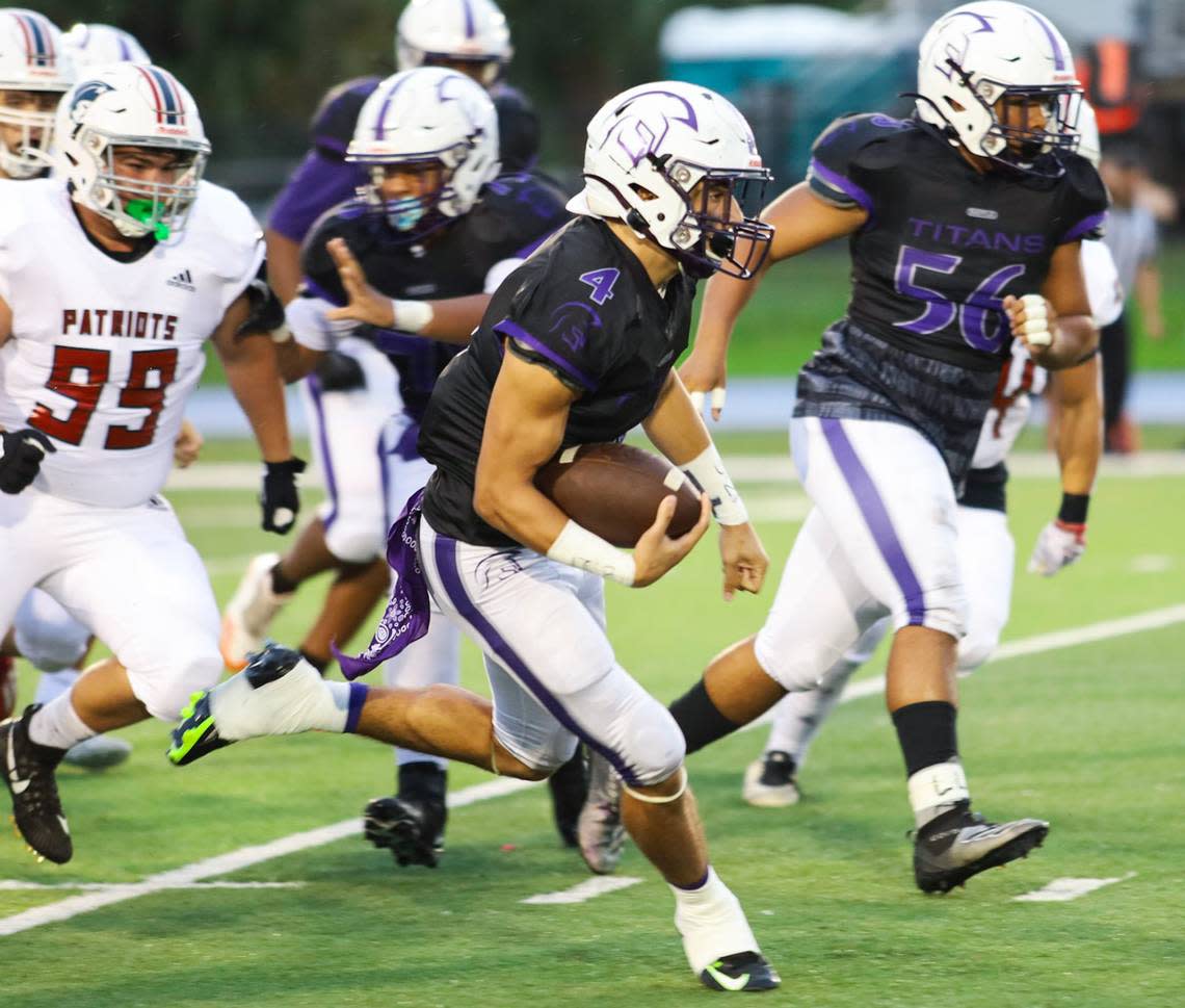 RB JonJon Delgado of the True North football team against Florida Christian.