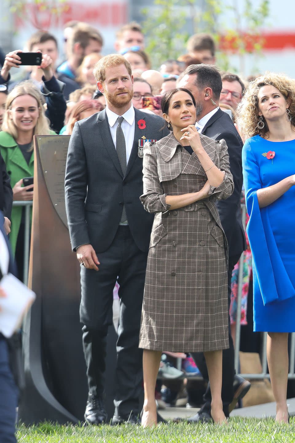 Harry and Meghan taking in the National War Memorial.