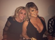 <p>Pop star overload! “You never know who you’re going to meet at dinner parties!” the singer excitedly captioned this pic with the one and only Mariah Carey, who she met up with at a gathering of a mutual friend. “Great night! So much fun!” (Photo: <a rel="nofollow noopener" href="https://www.instagram.com/p/BZRrOWVlD8F/?taken-by=britneyspears" target="_blank" data-ylk="slk:Britney Spears via Instgaram;elm:context_link;itc:0;sec:content-canvas" class="link ">Britney Spears via Instgaram</a>) </p>