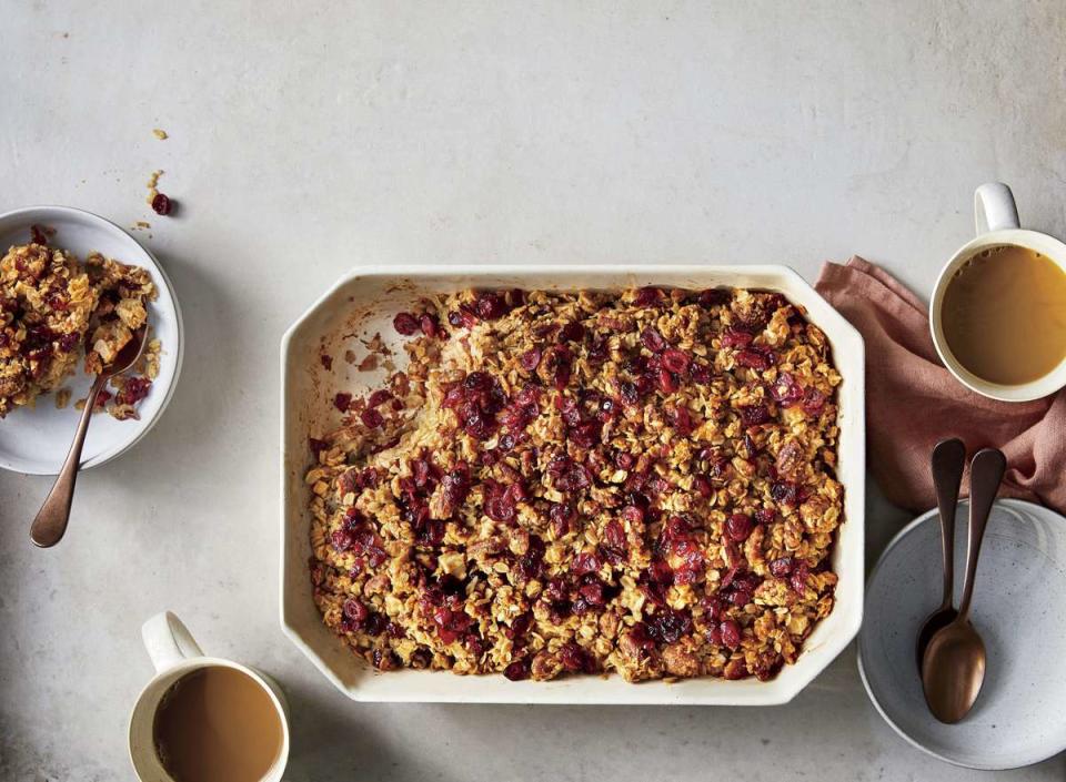 Baked Oatmeal with Apple, Cranberries, and Pecans