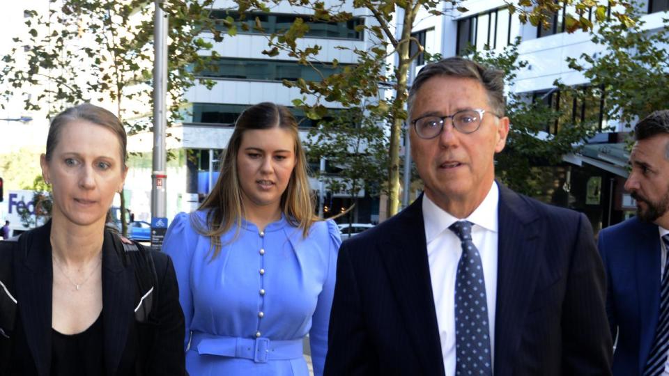 Brittany Higgins arriving at the WA Supreme Court for a mediation session with her former boss in March. Picture: NewsWire / Sharon Smith