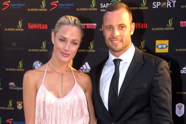 Reeva Steenkamp and Oscar Pistorius at the Feather Awards on Nov. 4, 2012 in Johannesburg, South Africa.