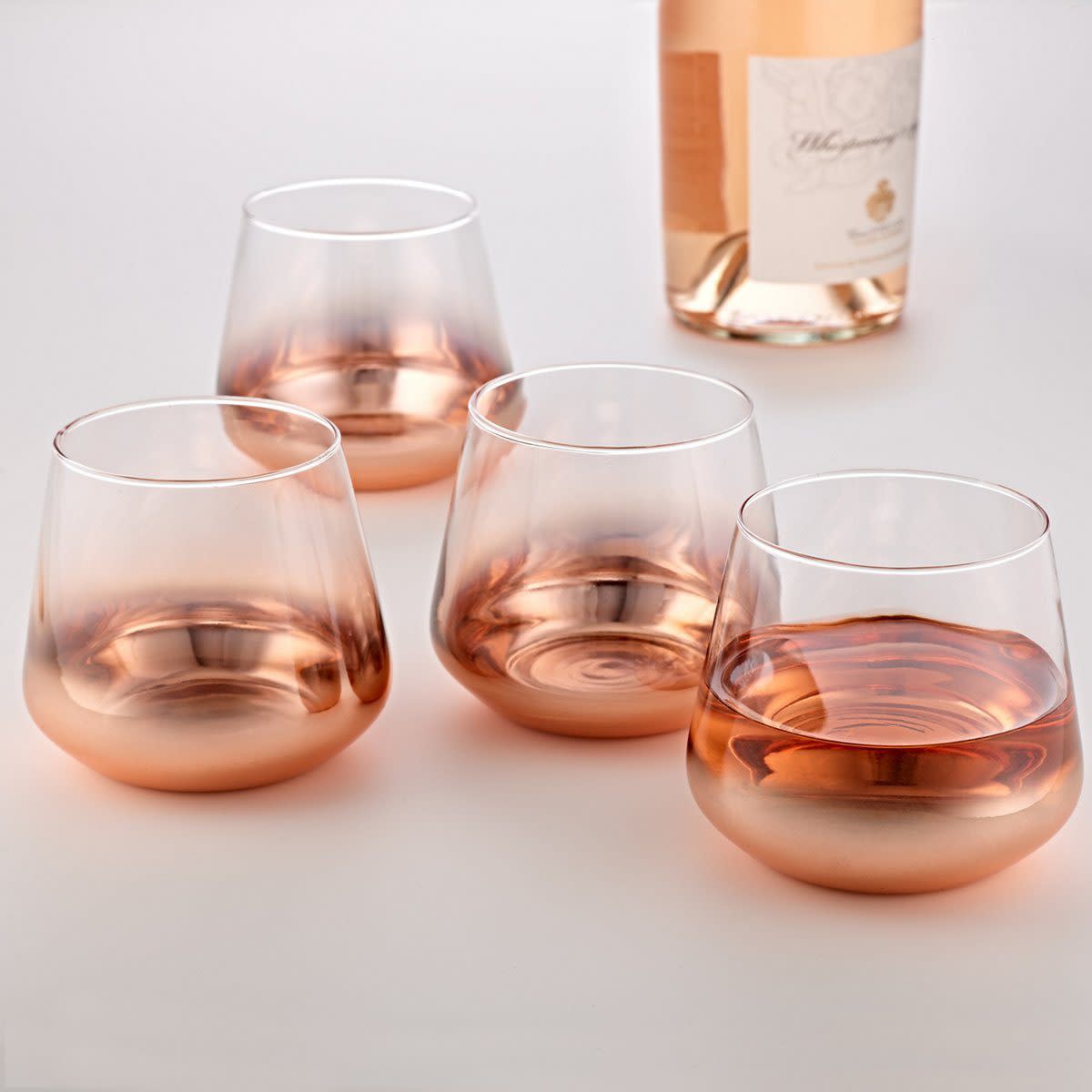 Rose Gold Metallic Tumblers (Set of 4