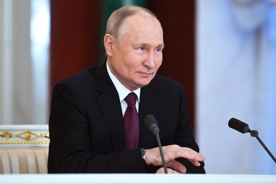 Vladimir Putin has been accused of using the Gaza bombardment for his own political gain (POOL/AFP via Getty Images)