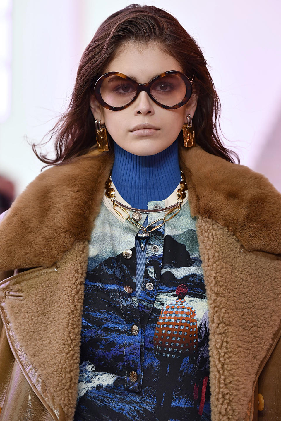 Kaia Gerber walks on the runway during the Chloe Ready To Wear Fashion Show during Paris Fashion Week F/W 2019 held in Paris, France on February 28, 2019. (Photo by Jonas Gustavsson/Sipa USA)