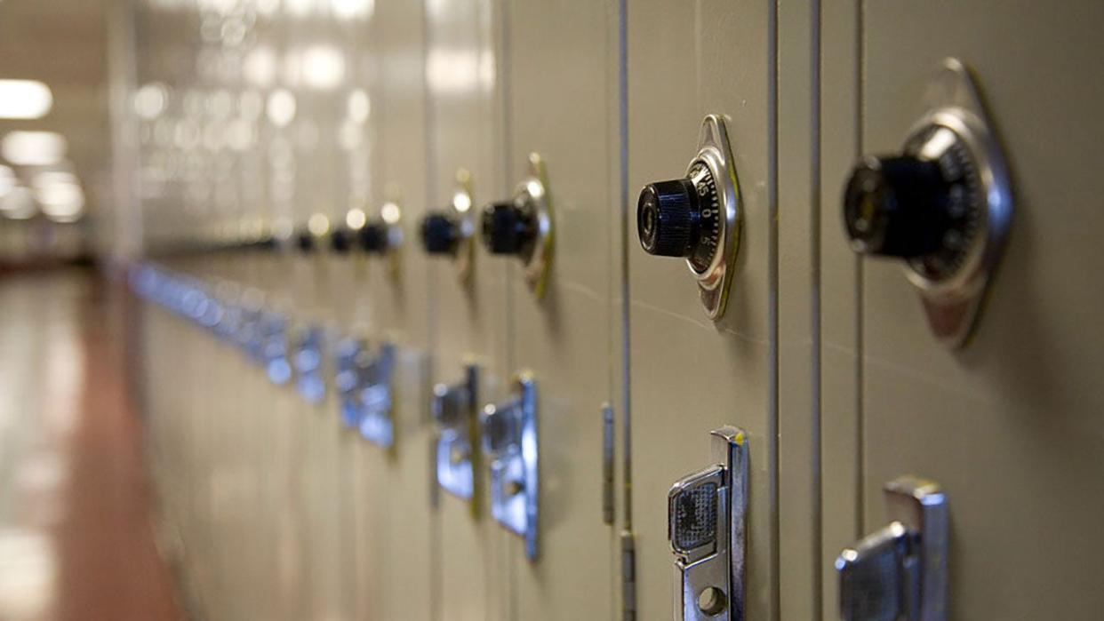 <div>FILE - Rows of lockers in a high school. (Photo by James Leynse/Corbis via Getty Images)</div>