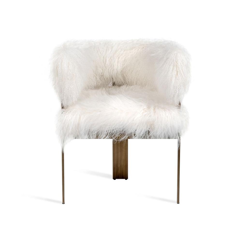 12) Darcy Chair in Ivory Sheepskin