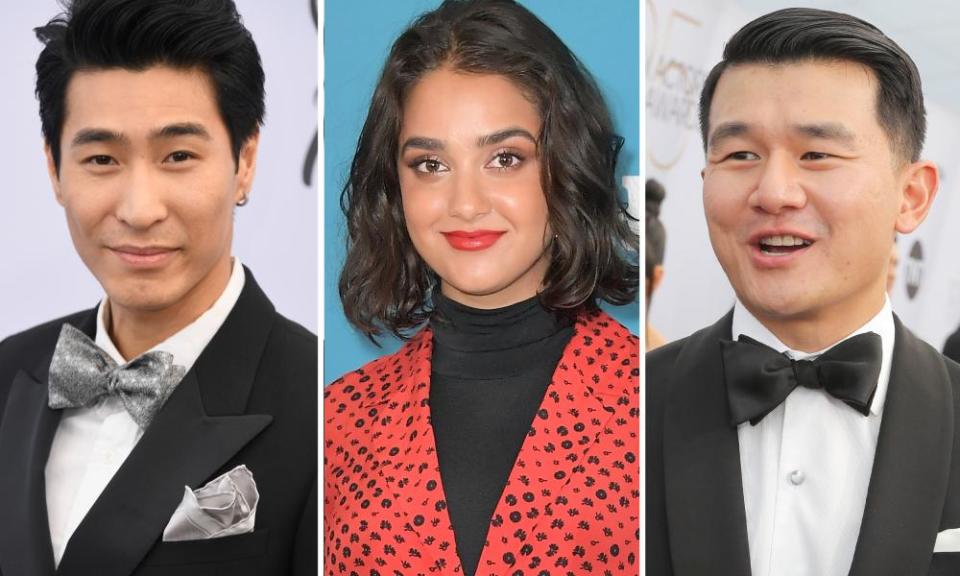 Chris Pang, Geraldine Viswanathan and Ronny Chieng