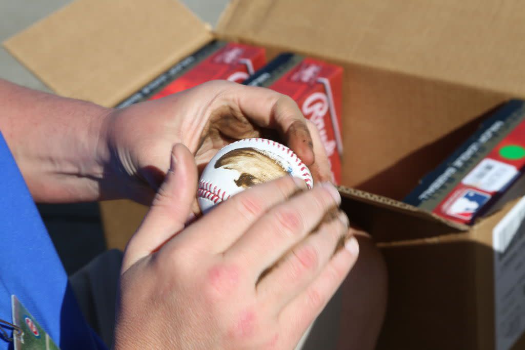 Mud is Rubbed on Baseballs