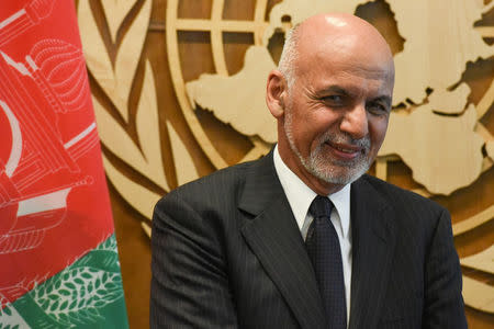 Afghanistan's President Ashraf Ghani poses for a photograph at the 72nd United Nations General Assembly at the U.N. headquarters in New York City, U.S., September 21, 2017. REUTERS/Stephanie Keith