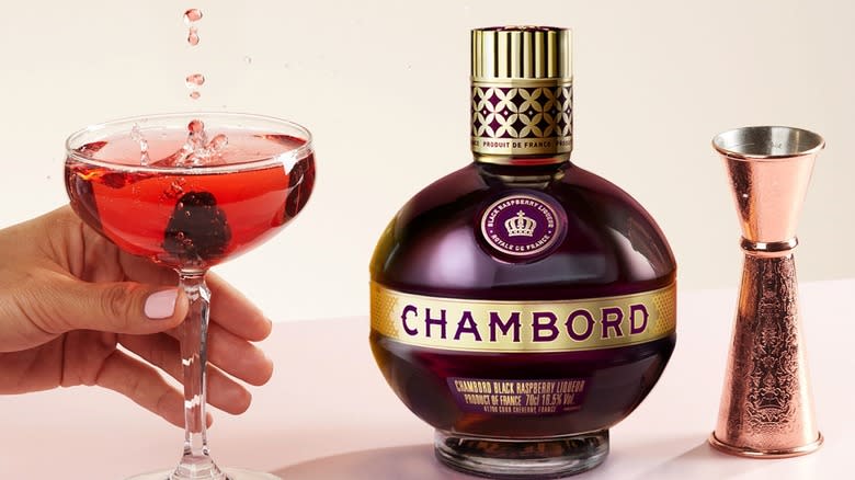 Chambord cocktail and jigger