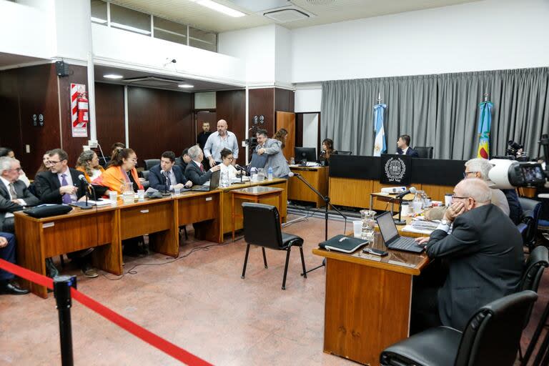 La sala donde se realiza el juicio, en los tribunales de San Isidro