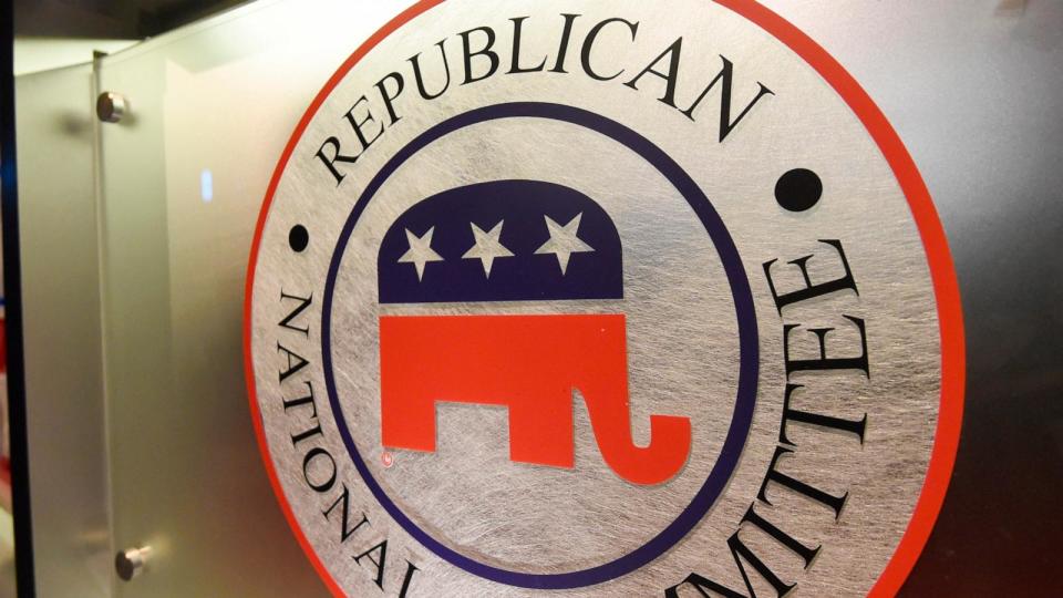 PHOTO: The Republican National Committee logo is shown on the stage at the North Charleston Coliseum, Jan. 13, 2016, in North Charleston, S.C.  (Rainier Ehrhardt/AP, FILE)