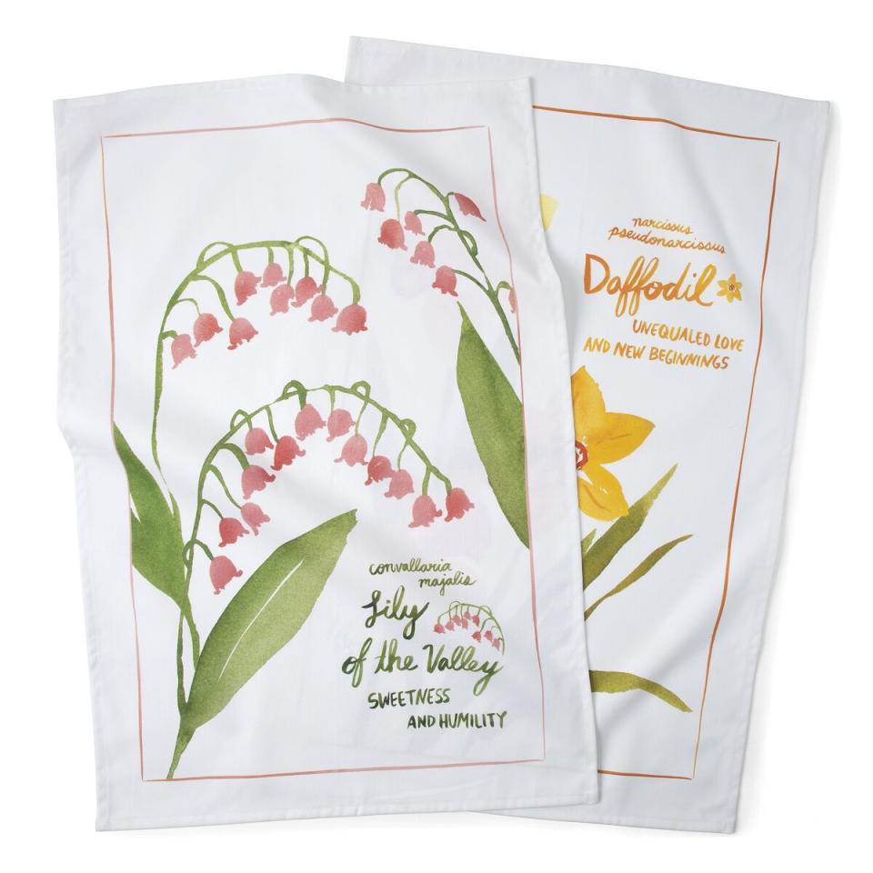 25) Birth Month Flower Tea Towels