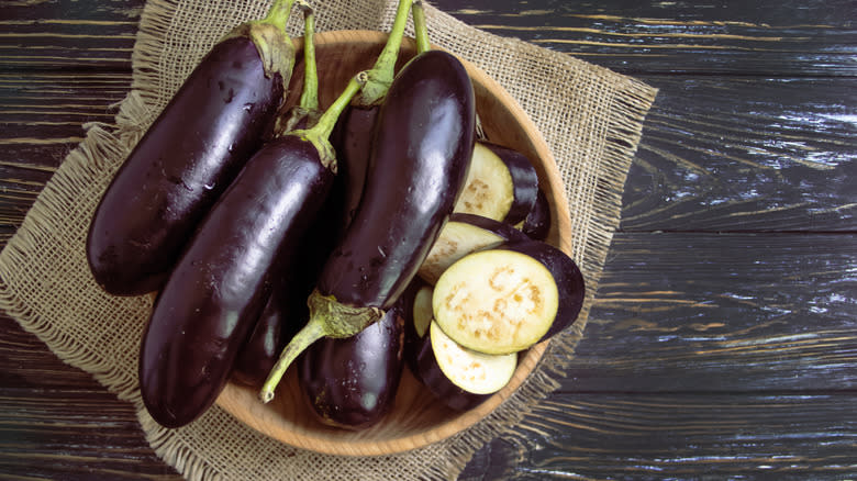 Bowl of eggplants