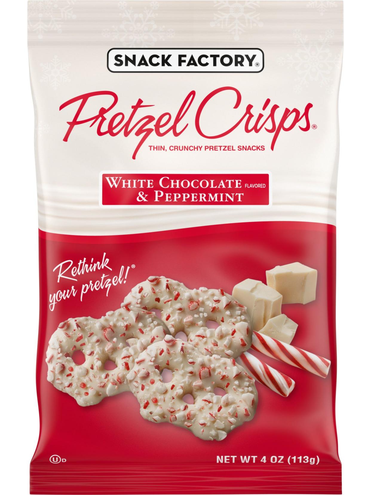 Snack Factory White Chocolate and Peppermint Pretzel Crisps