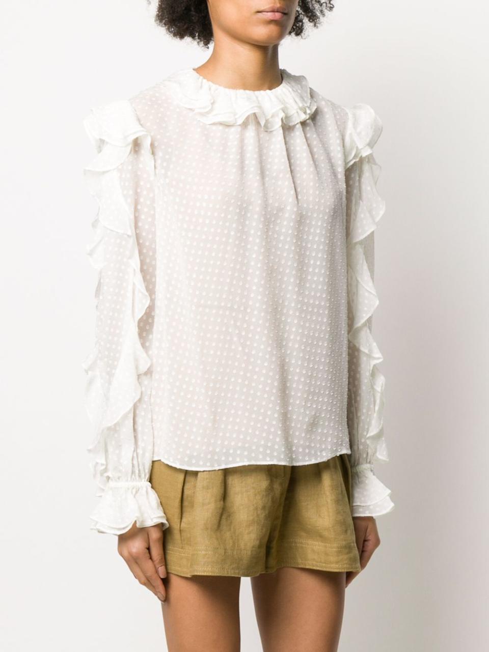 Zimmermann Ruffle Trimmed Blouse