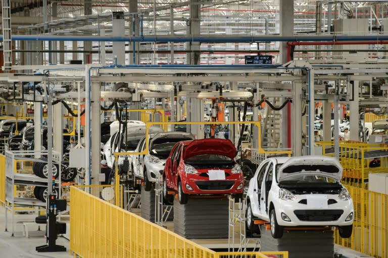 The assembly line at Nissan's Industrial Complex in Resende, west of Rio de Janeiro, Brazil, on Februrary 3, 2015