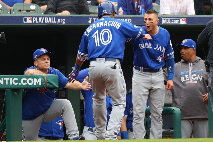Edwin Encarnacion and Troy Tulowitzki homered in Toronto&#39;s Game 2 win. (Getty Images)