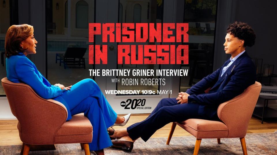 PHOTO: Prisoner in Russia: The Brittney Griner Interview with Robin Roberts. (ABC Photo Illustration)