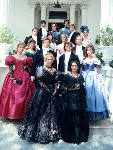 <p>ABC Photo Archives/Disney General Entertainment Content via Getty</p> Jonathan Frakes and Genie Francis in 'North and South', circa 1985