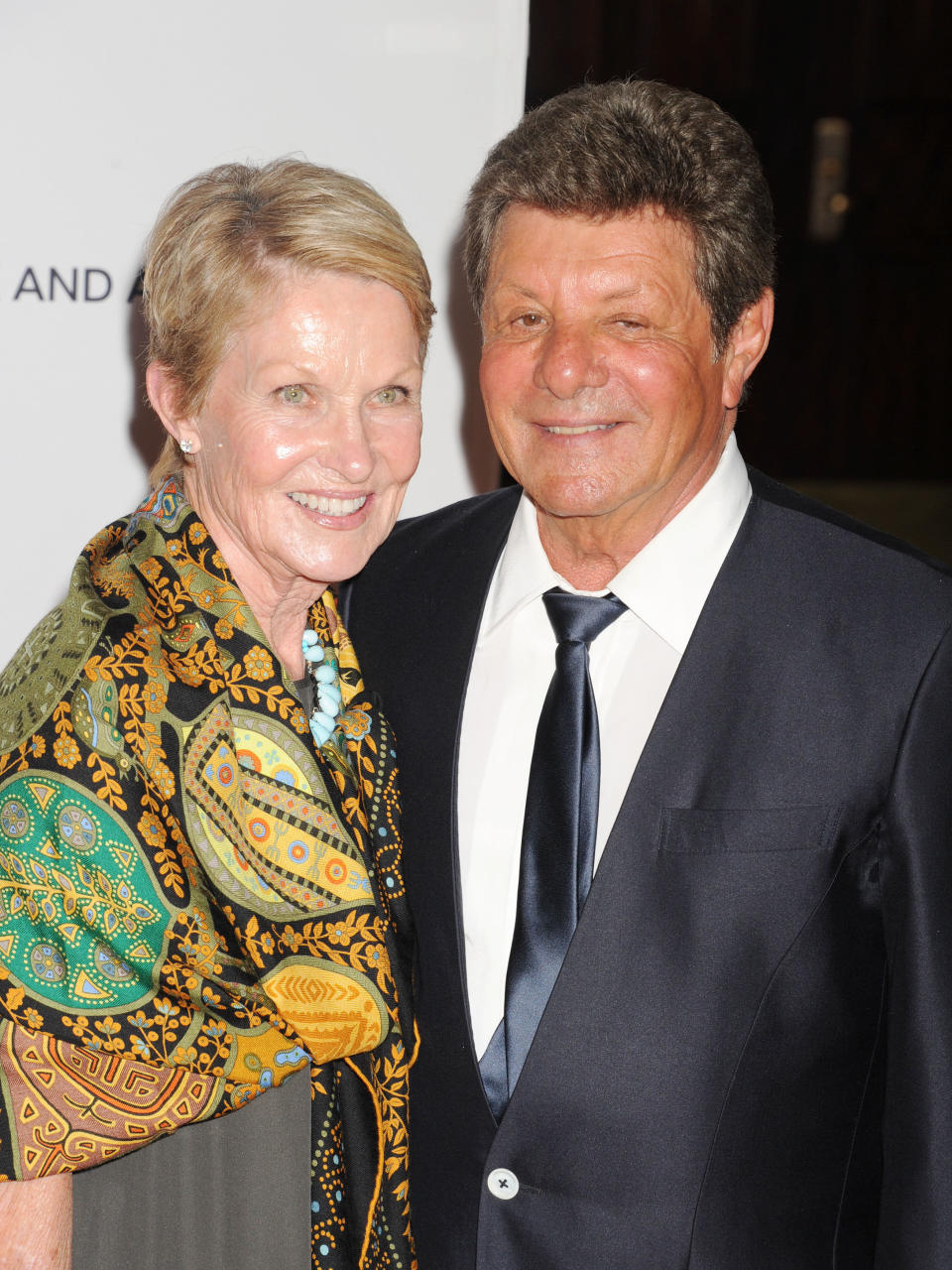 &nbsp;Actor/singer Frankie Avalon (R) and wife Kathryn Diebel arrive at the 22nd Annual Race To Erase MS at the Hyatt Regency Century Plaza on April 24, 2015 in Century City, California.