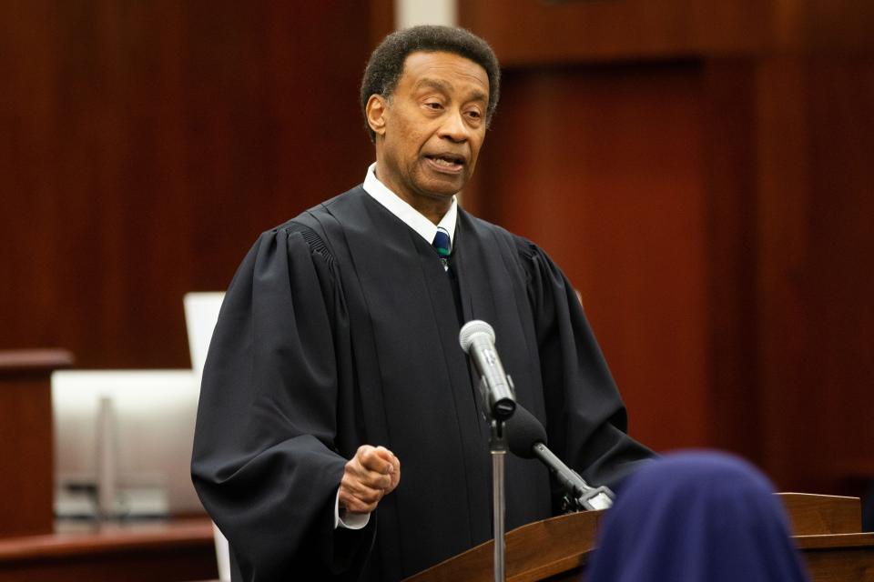 Circuit Judge Charles R. Wilson speaks during a naming ceremony honoring the late Judge Joseph Woodrow Hatchett on Friday, June  30, 2023. The courthouse, located at 111 N. Adams Street, will now be called the Joseph Woodrow Hatchett U.S. Courthouse and Federal Building.